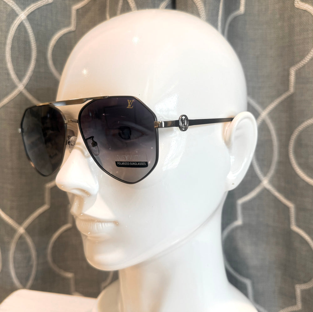 Luxury Sunglasses- Men’s/- Lulu Silver and Black