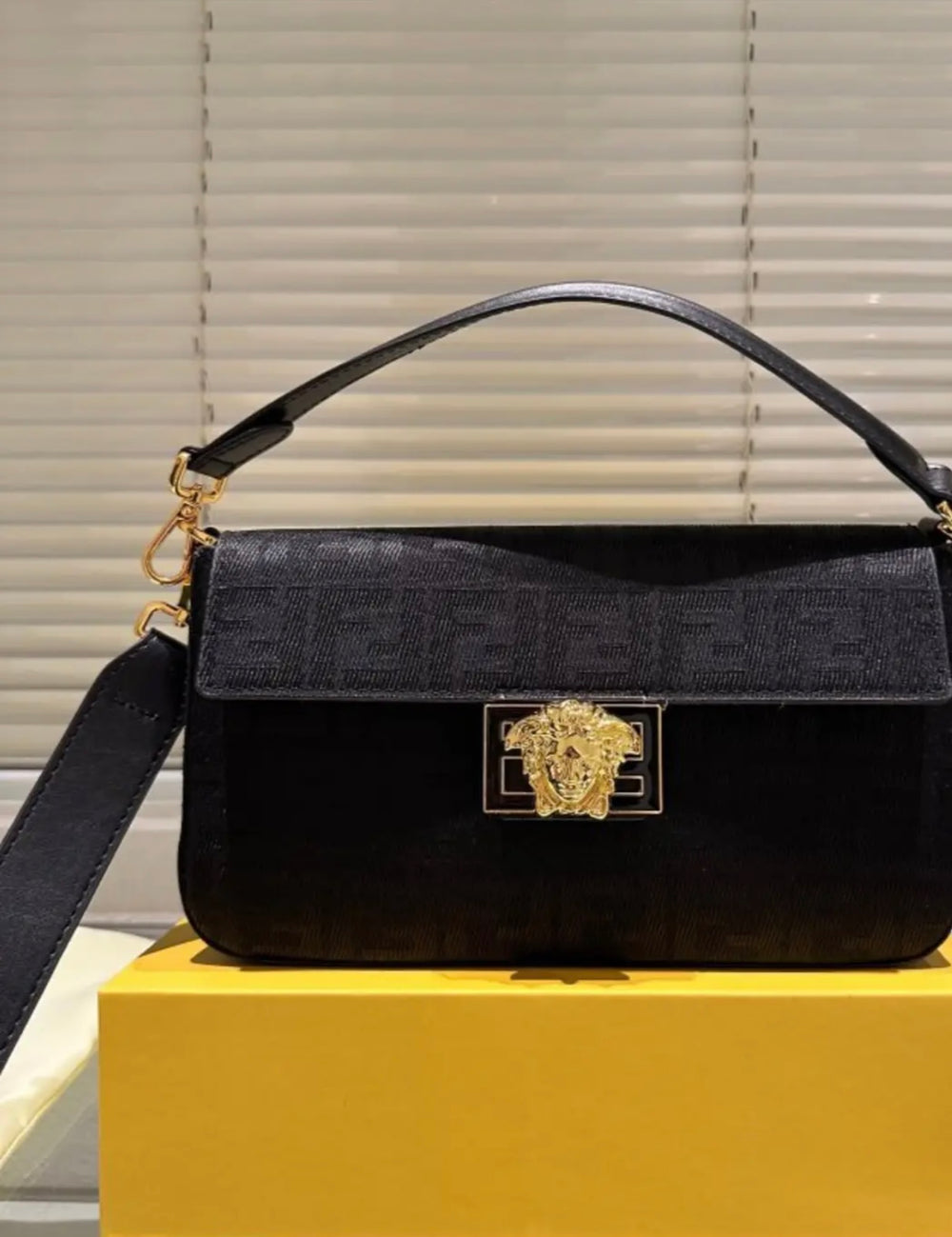 Mirror Bags- Black and Gold Baguette