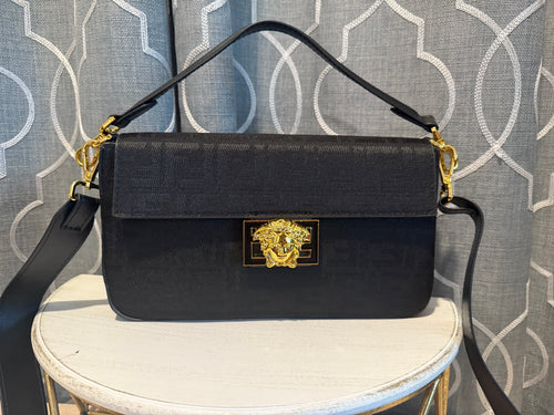 Mirror Bags- Black and Gold Baguette