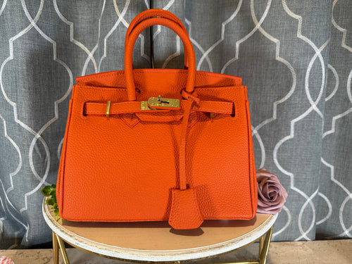H Orange Handbag 25cm