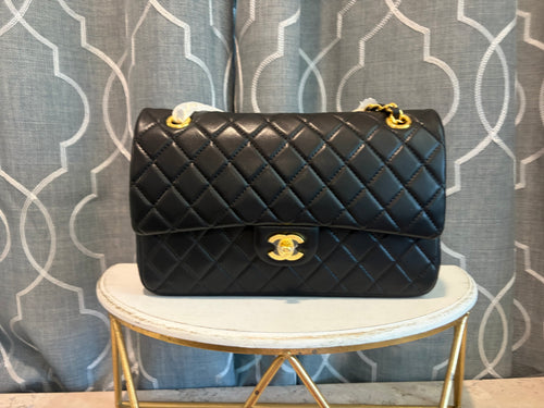 Mirror Bags- Quilted Black 25cm