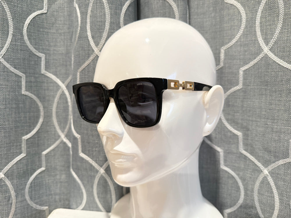 Luxury Sunglasses- Lulu Black and Gold Link