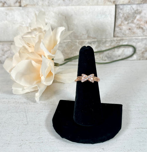 Ring- TF Bling Bow Gold- Size 7