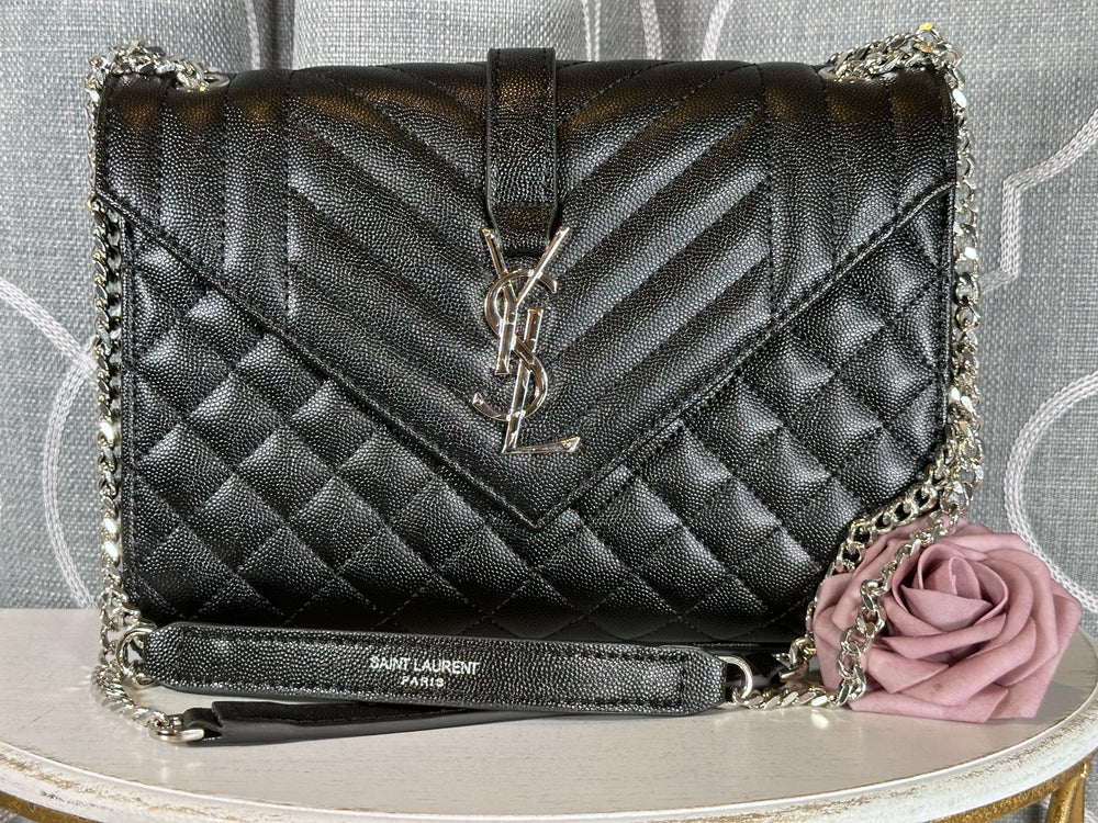 Mirror Bag- Real Leather YS Bag, Silver Hardware