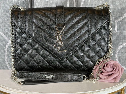 Mirror Bag- Real Leather YS Bag, Silver Hardware