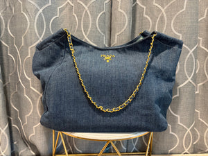 Denim Chain Tote