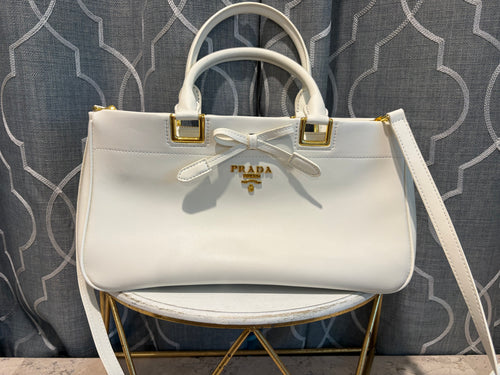 White Leather Arm Bag