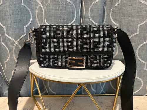 Silver and Black Baguette