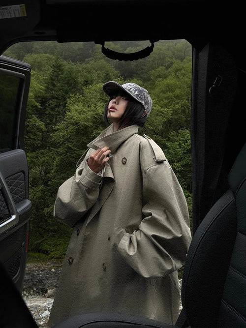 Women’s Oversized Double-Breasted Trench Coat