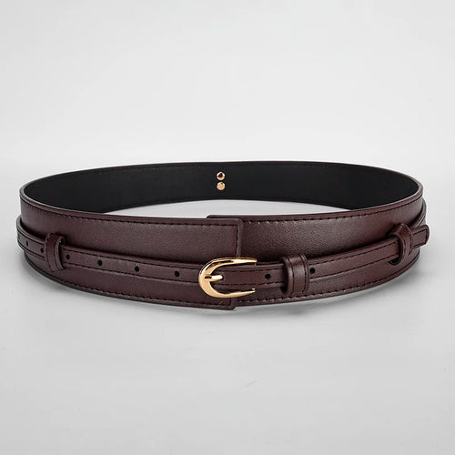 Women’s PU Leather Belt with U-Shaped Buckle