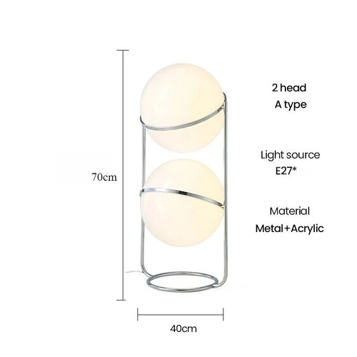 Chrome Globe Floor Lamp with White Acrylic Ball