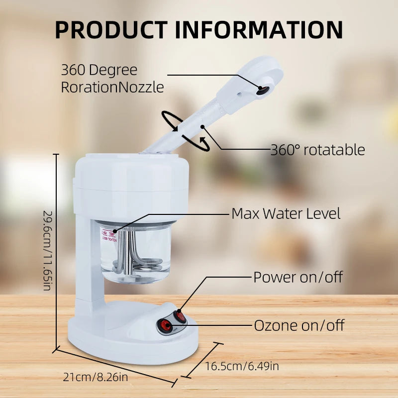 Portable Ozone Warm Mist Facial Steamer