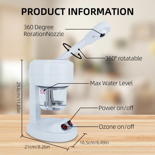 Portable Ozone Warm Mist Facial Steamer