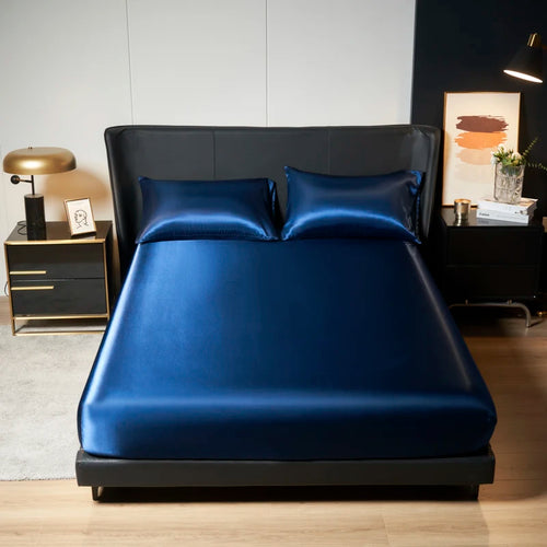 Satin Fitted Sheet with Elastic Mattress Cover