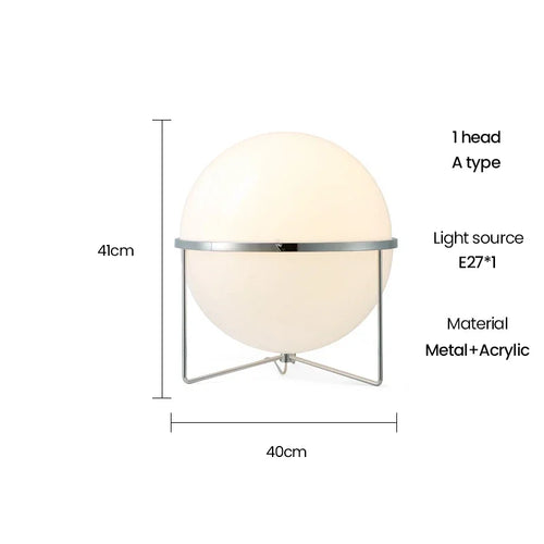 Chrome Globe Floor Lamp with White Acrylic Ball
