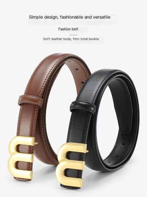 Women’s Fashion Belt with Gold Buckle