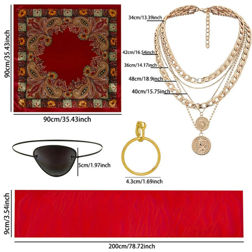 Halloween Pirate Costume Accessories Set