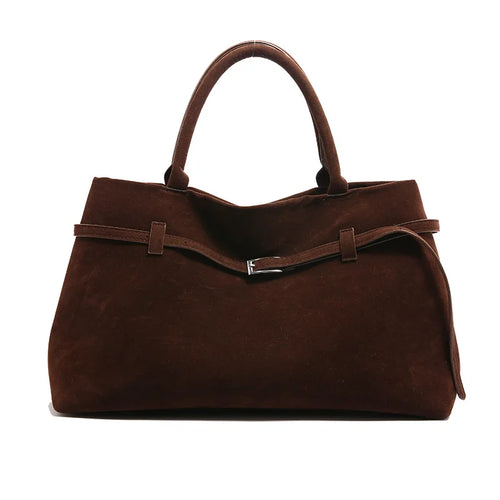Women’s Vintage Leather Tote Bag with Buckle