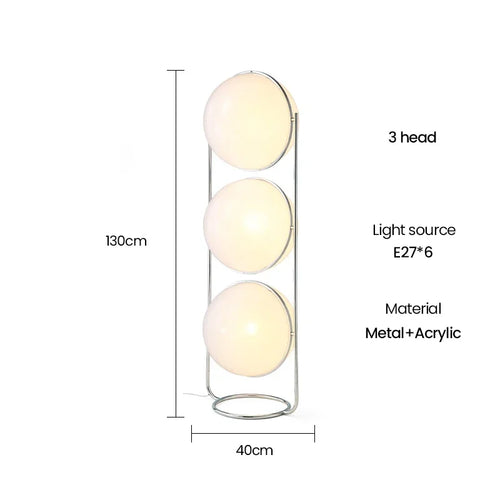 Chrome Globe Floor Lamp with White Acrylic Ball
