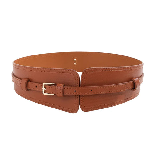 Women’s PU Leather Corset Belt with Bow Detail