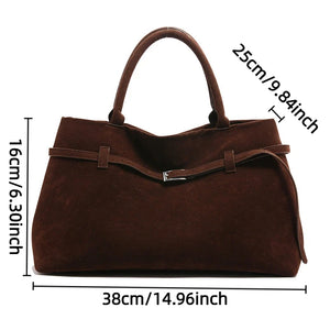 Women’s Vintage Leather Tote Bag with Buckle