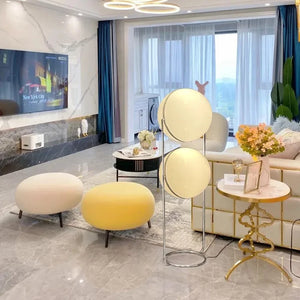 Chrome Globe Floor Lamp with White Acrylic Ball