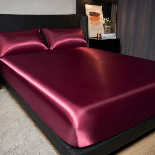 Satin Fitted Sheet side view