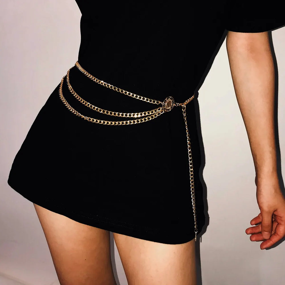 Boho Sunflower Waist Chain with Coin Tassels for Women