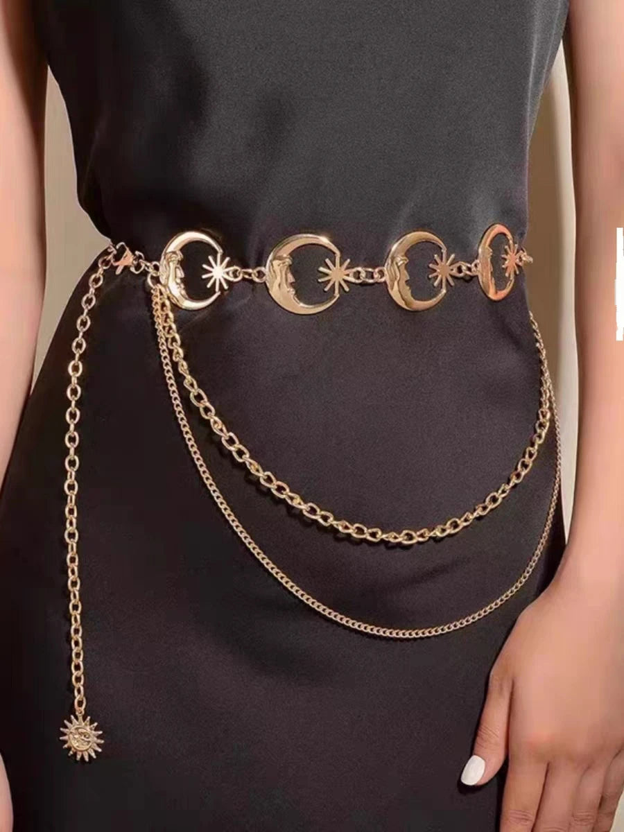 Women’s Gold Tassel Waist Chain Belt