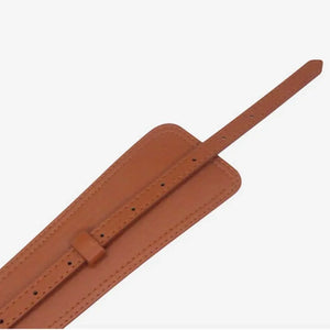 Women’s PU Leather Corset Belt with Bow Detail