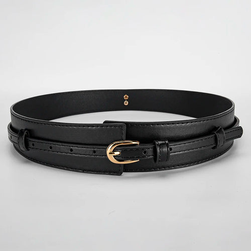 Women’s PU Leather Belt with U-Shaped Buckle