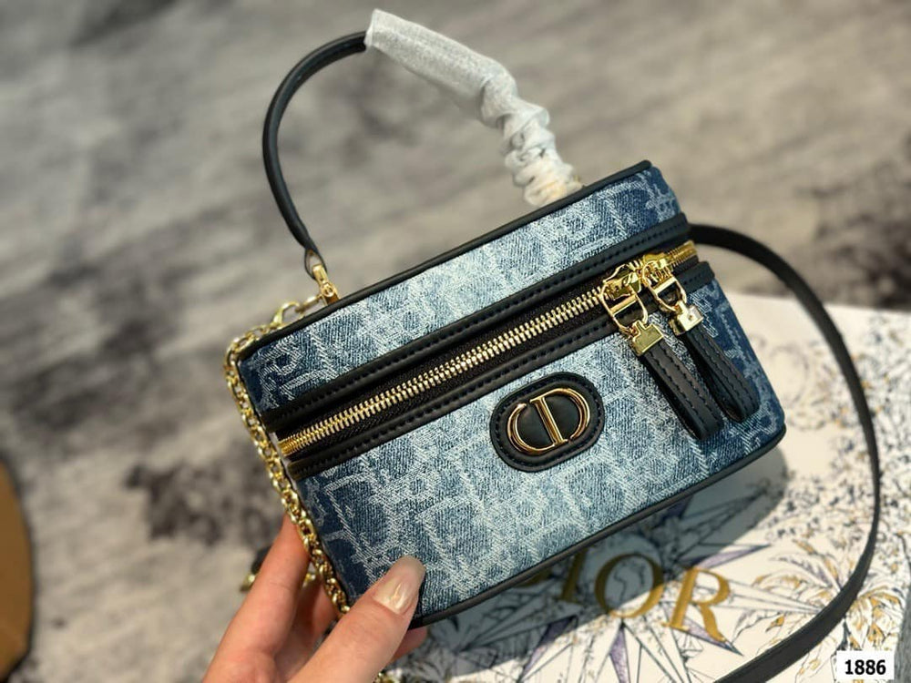 Denim Makeup Crossbody Bag