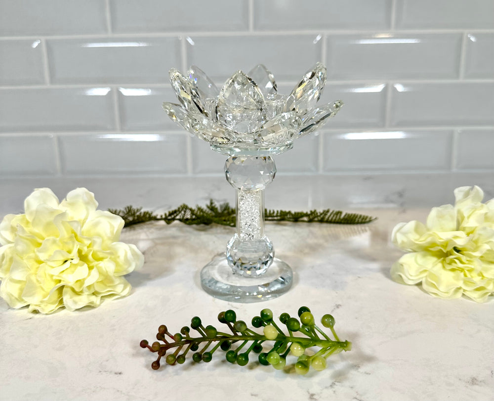 Glass Crystal Sphere and Votive Candle Holder (5 inch)