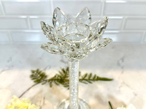 Glass Crystal Sphere and Votive Candle Holder (9.4 inch.)