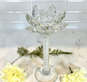 Glass Crystal Sphere and Votive Candle Holder (9.4 inch.)