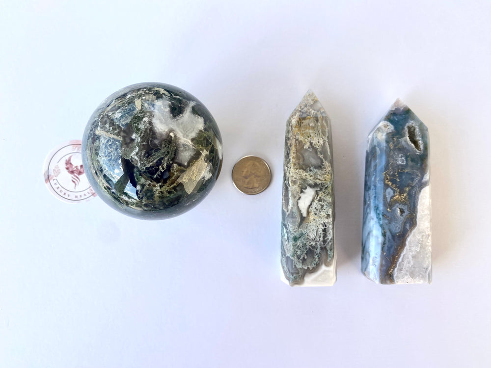 Green Moss Agate Set 1