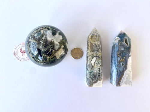 Green Moss Agate Set 1