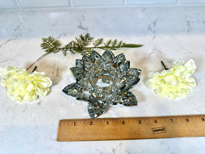 Glass Crystal Lotus Sphere and Candle Votive Holder